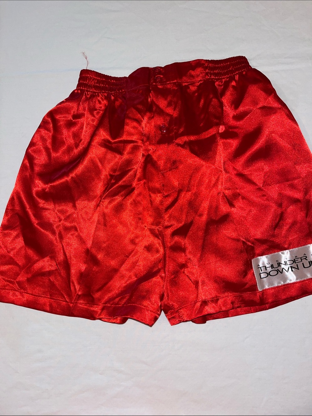 🔥 Thunder From Down Under Satin Shorts – Vintage 90s Exotic Dancer Stagewear 🔥